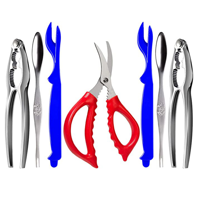Factory spot wholesale seafood tools set crab tools household 7-piece set gift storage bag meat tools