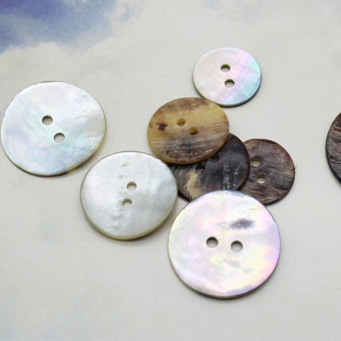 Natural Shell Buckle Marseille Japanese Marseille Hand-stitched Buttons LOGO-dyed