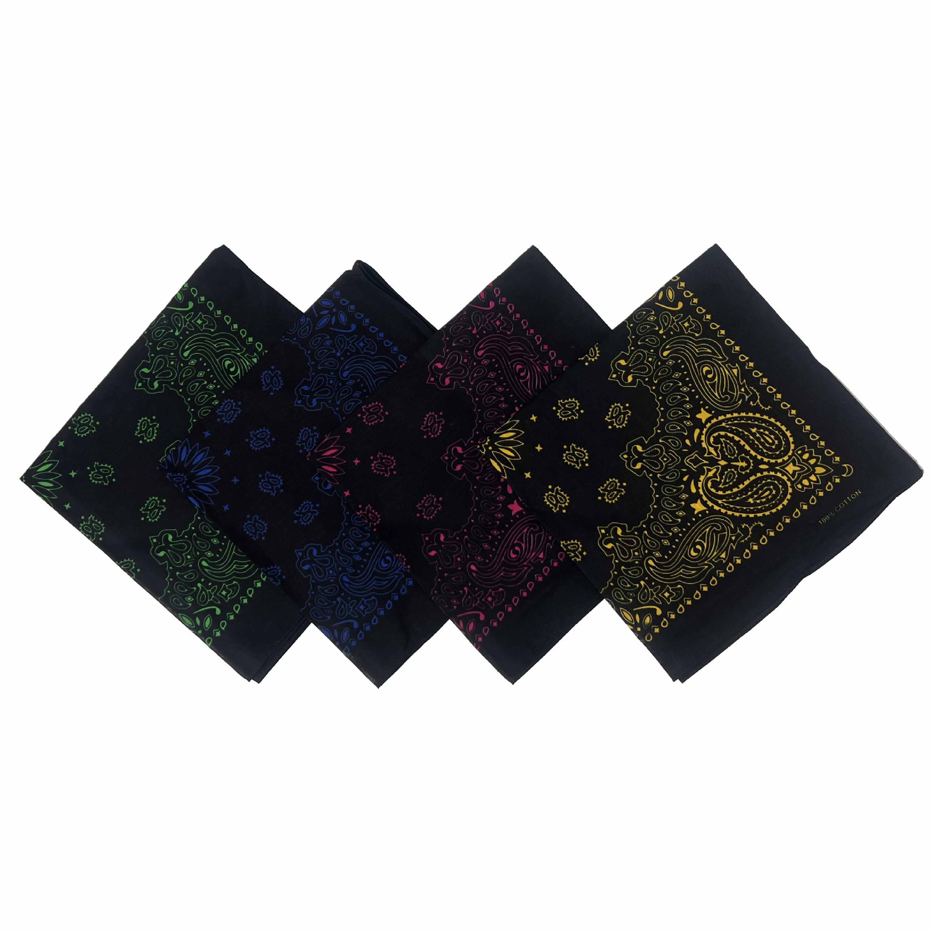 New cotton square hip hop hip hop hip hop hip hop black background contrast sunflower bandana headscarf wholesale