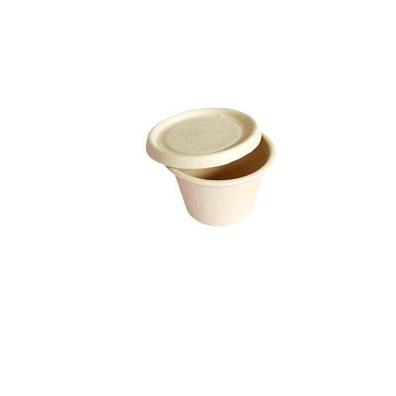 Disposable pulp sauce Box takeaway packaging small food trial Cup seasoning salad Cup degradable sauce cup