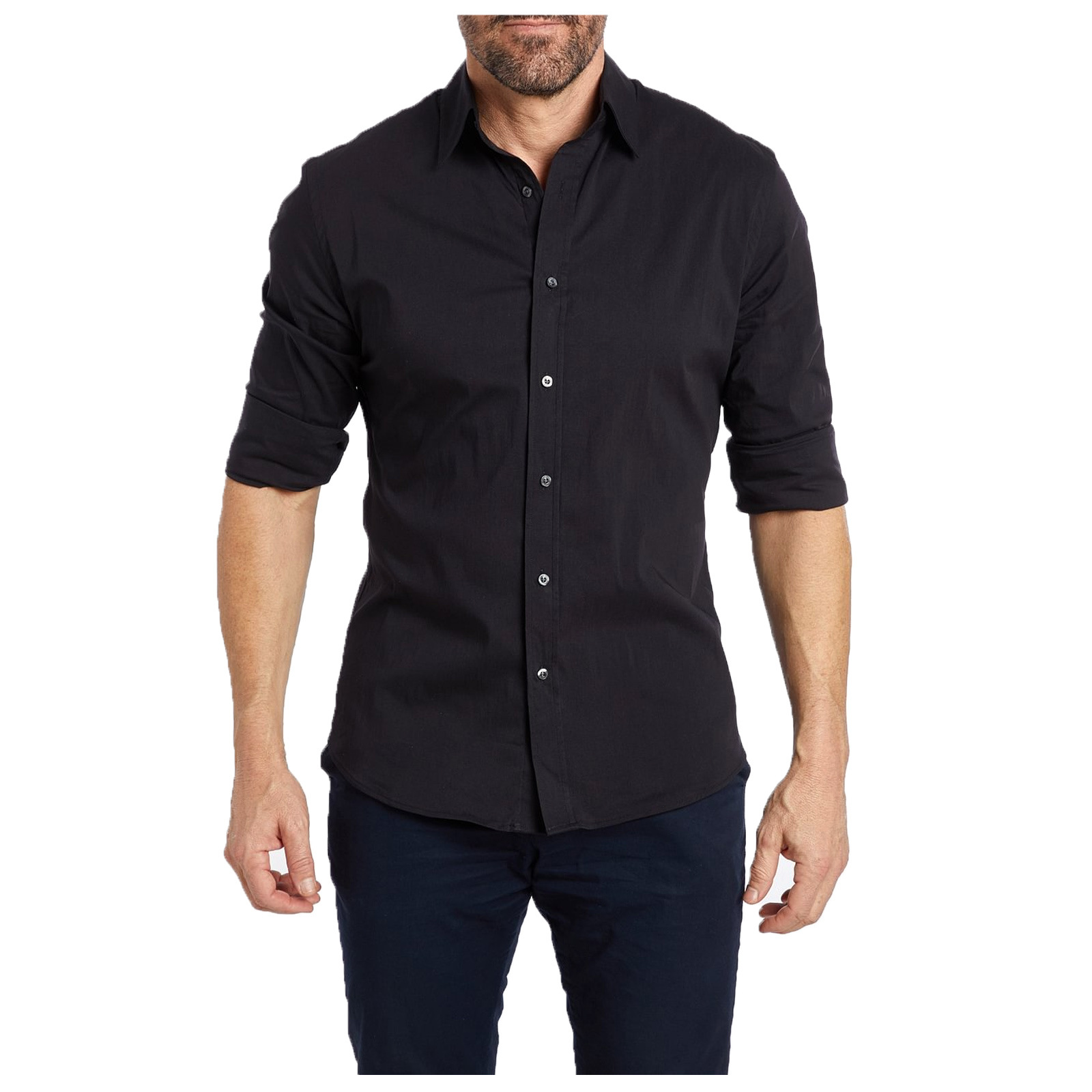 2023 Amazon ebay hot sale summer lapel solid color long sleeve button men's zipper shirt in stock