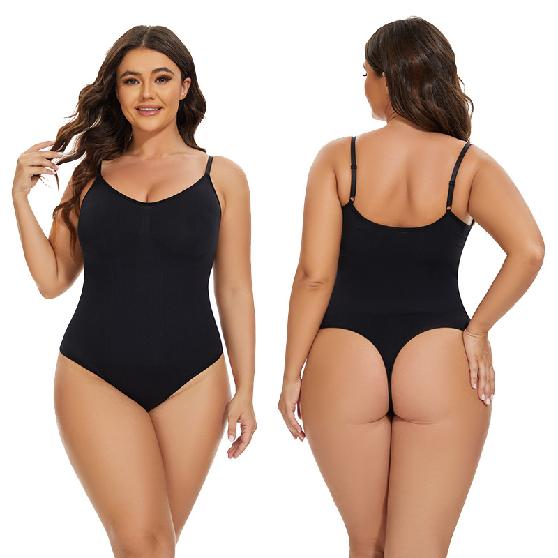 Cross-border Hot Selling Seamless Body Shaping Belly-lifting Large Size Hip-lifting Tight Crotch Buckle Elastic Jumpsuit