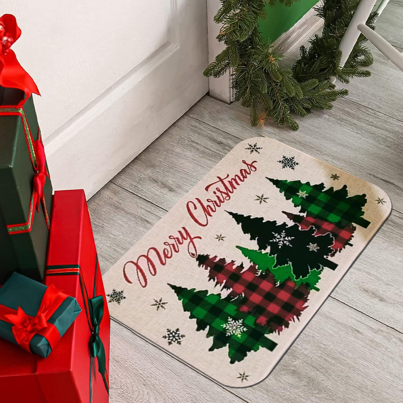 Nova božična počitniška hiša, okrasna talna preproga, vhodna vrata, dobrodošla podloga za noge, kuhinjska talna preproga_voghion.com