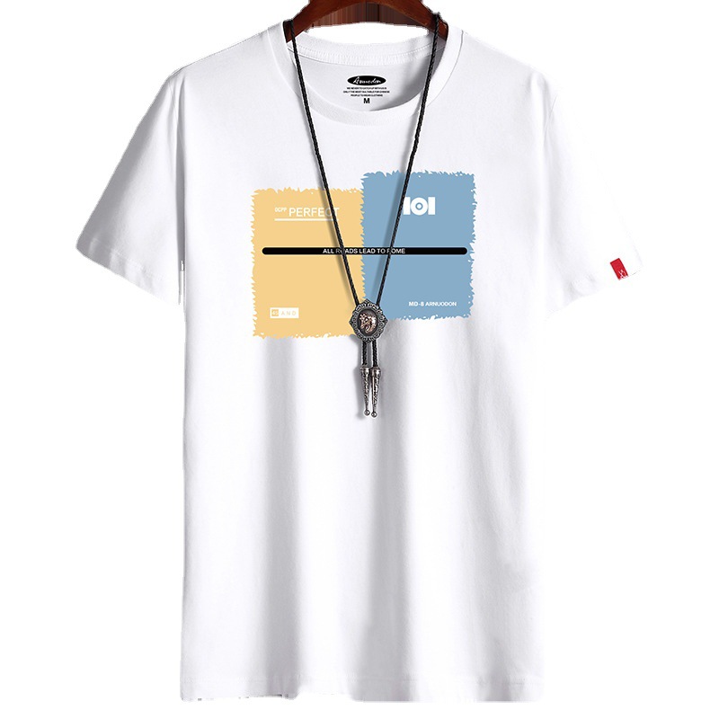 Short-sleeved Men's 20120 New Fashionable Brand T-shirt Men's Korean-style Fashionable Loose Couple's Large Size Men's Half-sleeved Fashionable Clothes