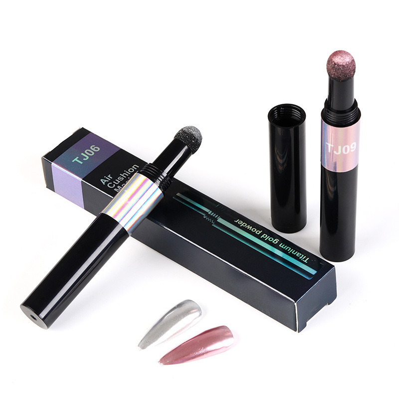 Nail art TJ12 color nail solid powder chameleon titanium powder air cushion pen water ripple mirror magic mirror chalk