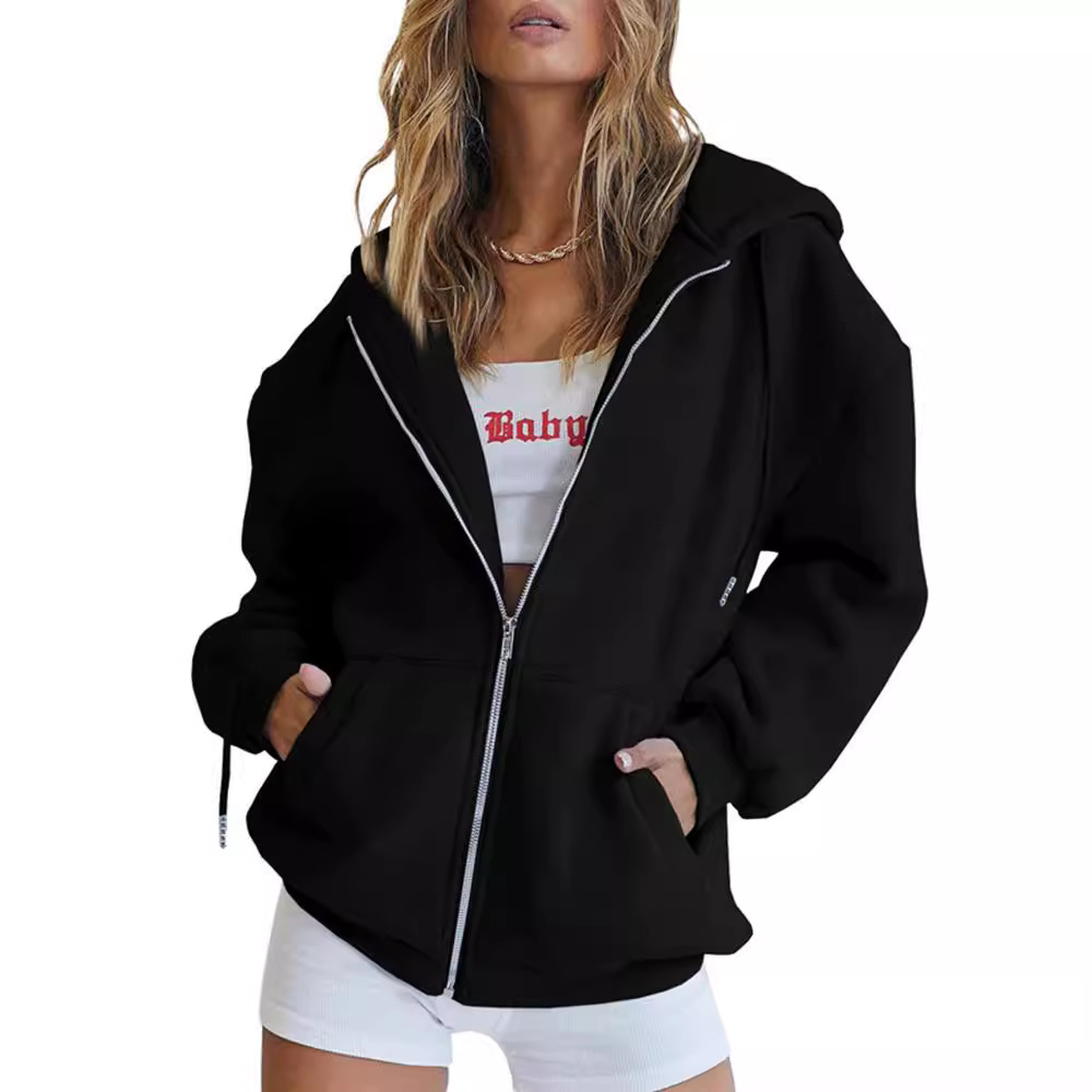 Men and Women Cute Hoodies Teen Girls Autumn Jacket Oversized Sweatshirtss Casual Drawstring Clothes Zipper
