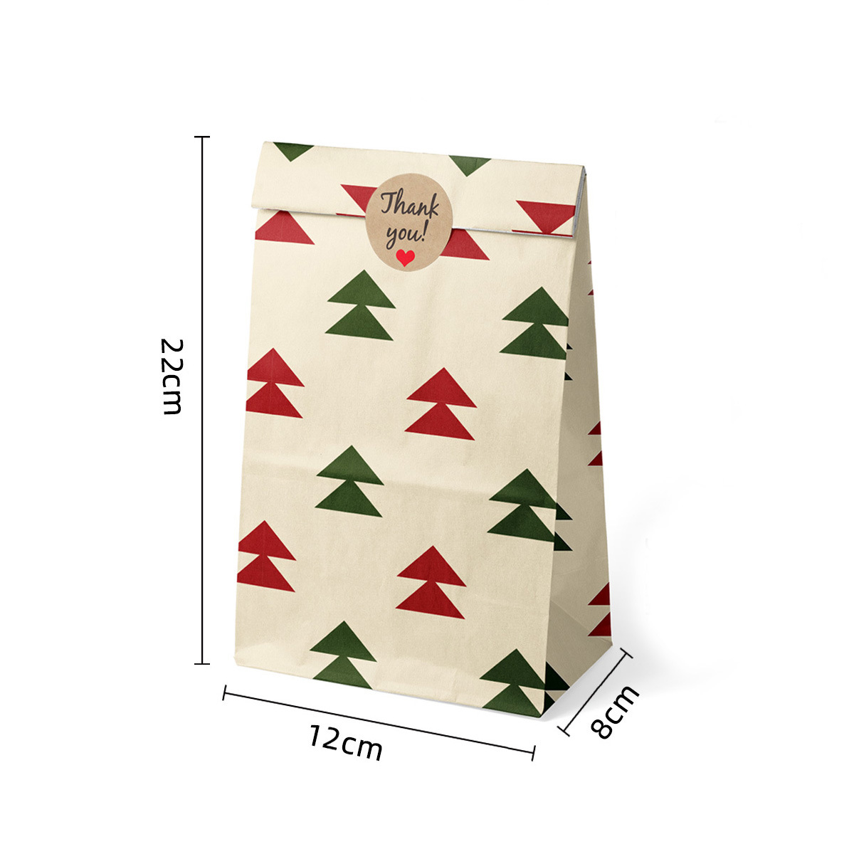 Amazon Hot Selling Christmas Paper Bag Gift Packaging Bag Cartoon Holiday Gift Baking Packaging Paper Bag