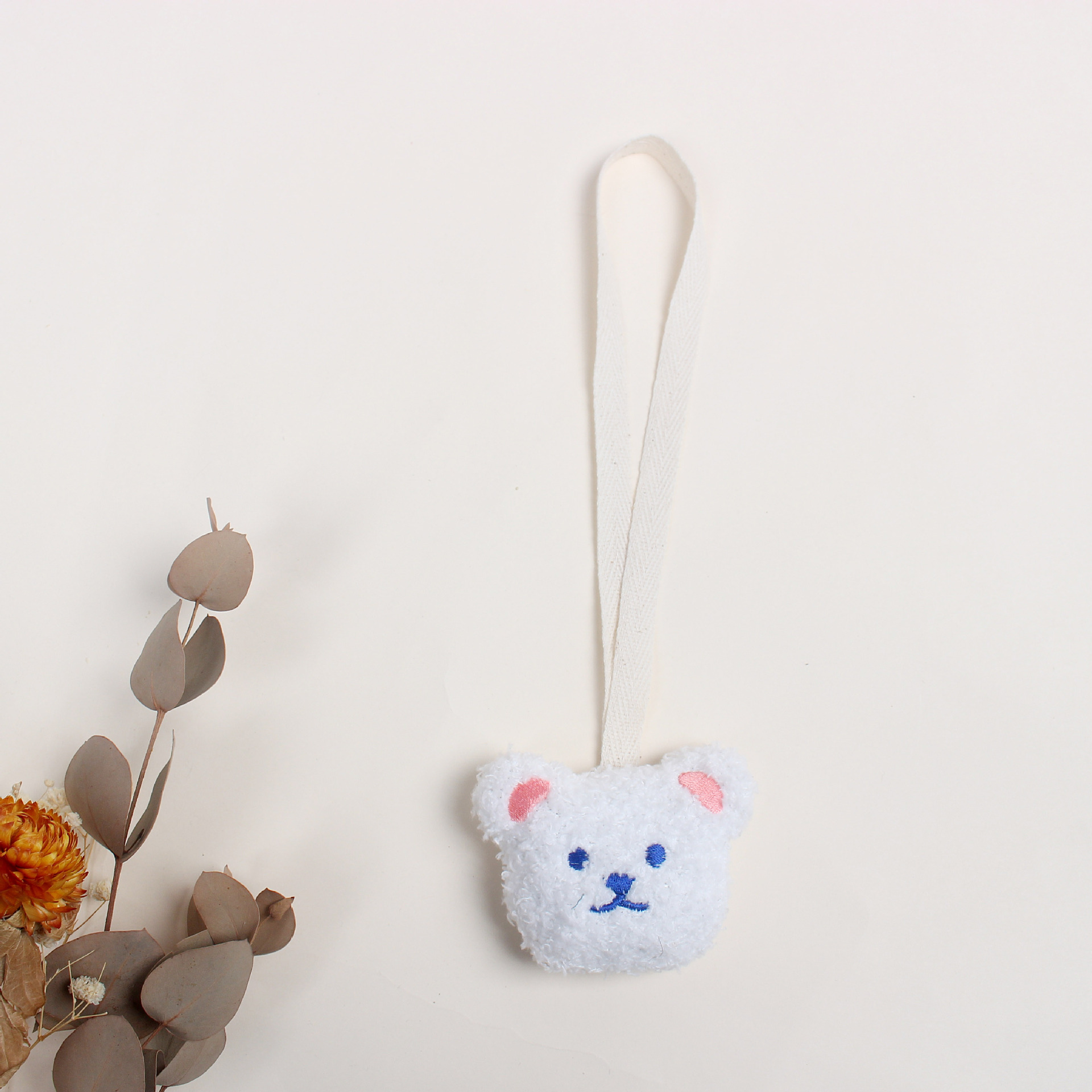 Writable name baby pacifier chain plush bear baby teether Cup Anti-lost pendant decoration for children