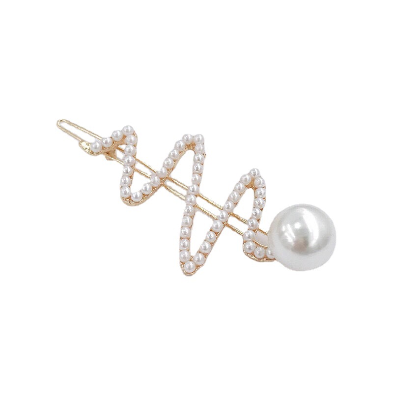 Korean Style Distinctive Girl Pearl Hairpin Side Clip Top Clip One Word Clip Bangs Hairpin Internet Red Hair Accessories Fairy Headwear