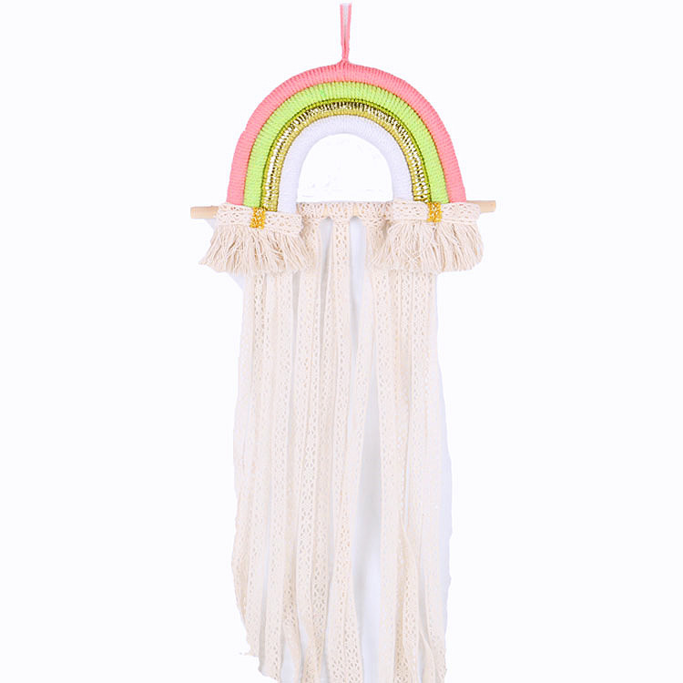 ins Nordic Style Children's Room Decoration Rainbow Hairpin Storage Simple Wall Hanging Baby Headwear Finishing Display Rack