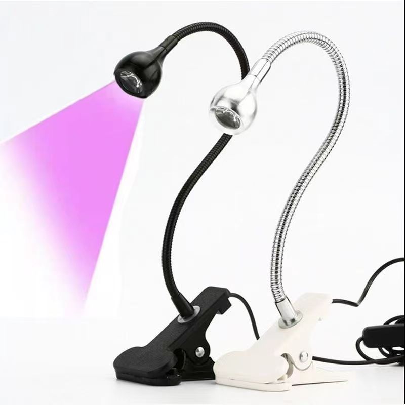 Cross-border UV glue curing lamp mini nail lamp atmosphere purple light detector lamp maintenance lamp usb clip table lamp