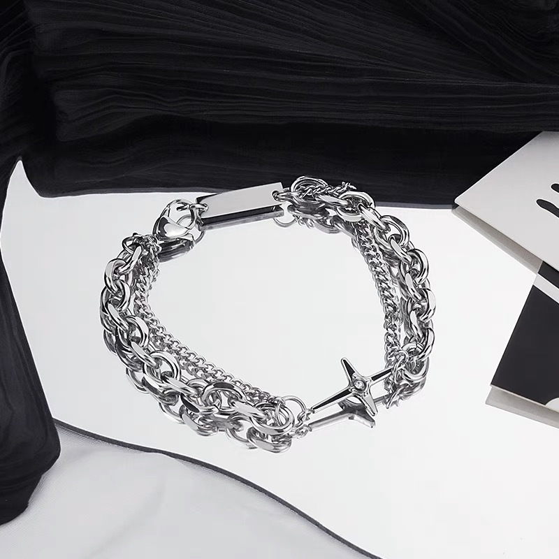 Stellar Fashion Bracelet Men's Trendy Vintage ins Niche Design Men's Jewelry Women's Cold Style Hip-Hop Bracelet