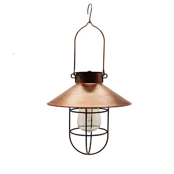 Cross-border outdoor solar iron hanging lamp tungsten lamp retro portable lantern lawn garden lamp landscape decorative lamp