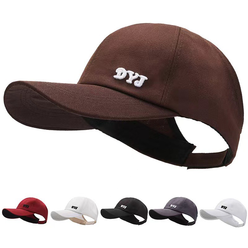 Spring and Summer Simple Half Empty Top Polyester Cotton Baseball Cap High Ponytail Face Shown Small Sun Hat Women's Sunscreen Cap