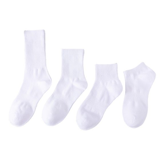 Zhuji socks men's spring and summer cotton sports mid-tube socks versatile academic style sweat-absorbent breathable fashionable white boat socks