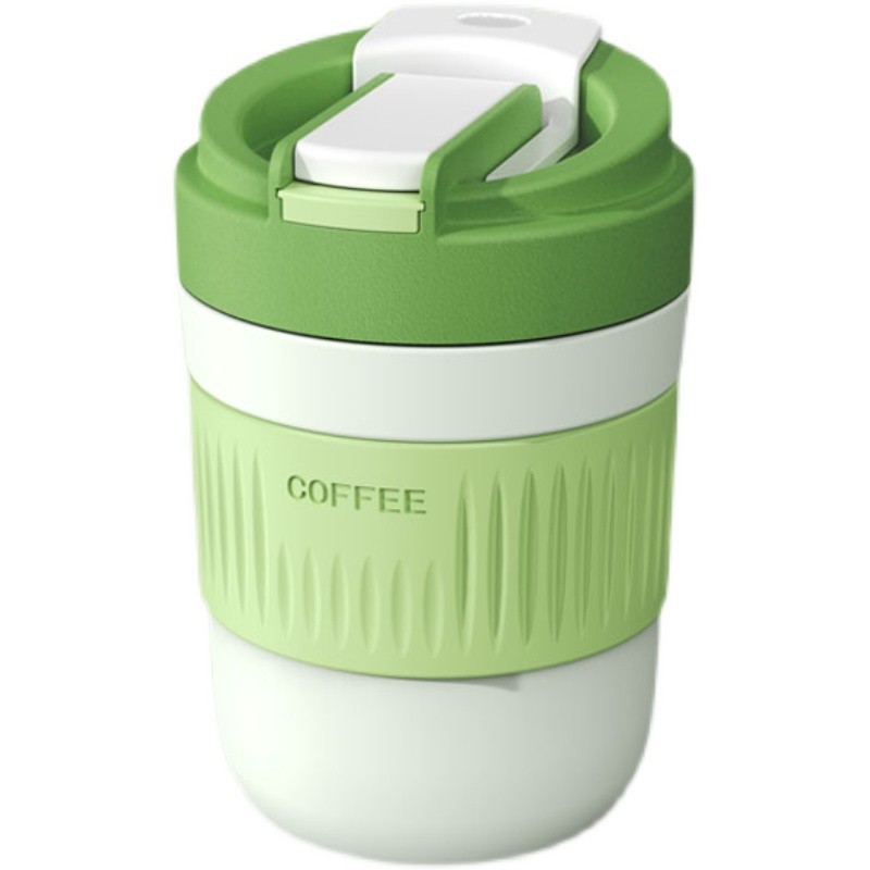 Double Drinking Glass Water Cup Women's Portable Straw Cup Cup ins-style Cute Soybean Milk Cup Coffee Cup Accompanying Cup
