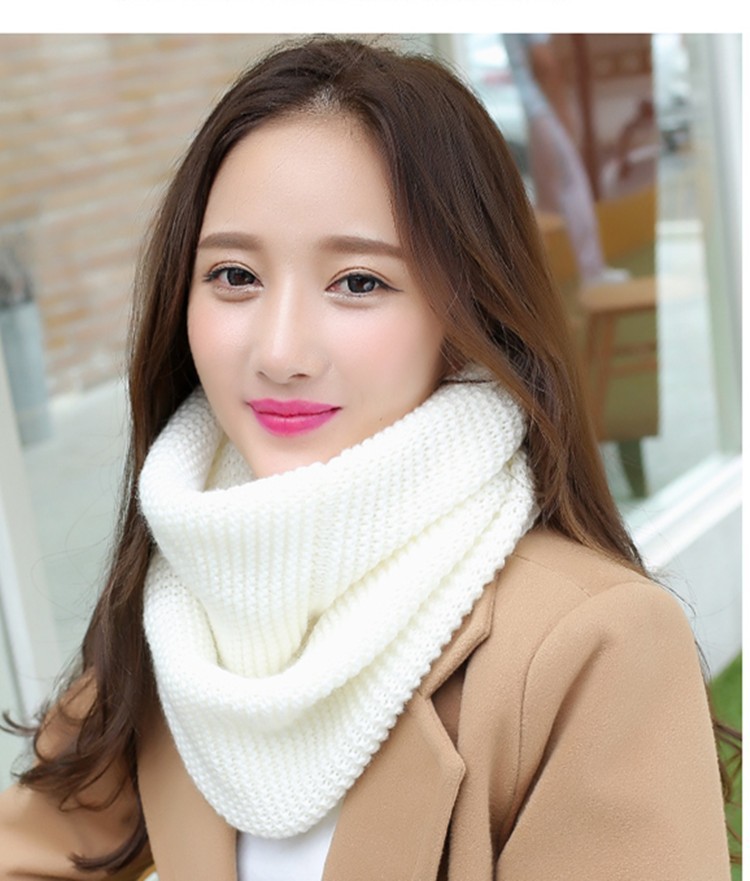 Cross-border simple solid color knitted scarf autumn and winter New version cashmere-like all-match wool thickened scarf factory wholesale