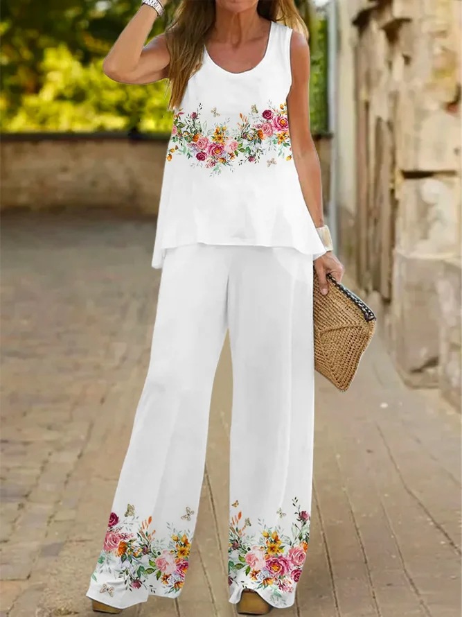 50 couleurs commerce extérieur transfrontalier vêtements pour femmes impression costume décontracté usine directe t-shirt sans manches pantalon costume deux pièces spot_voghion.com