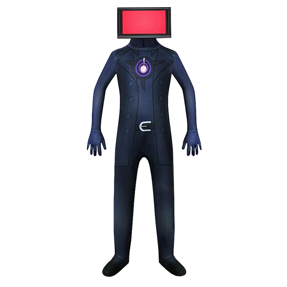 Halloween cos horror game TV man toilet man one-piece tights cosplay jumpsuit monitor man