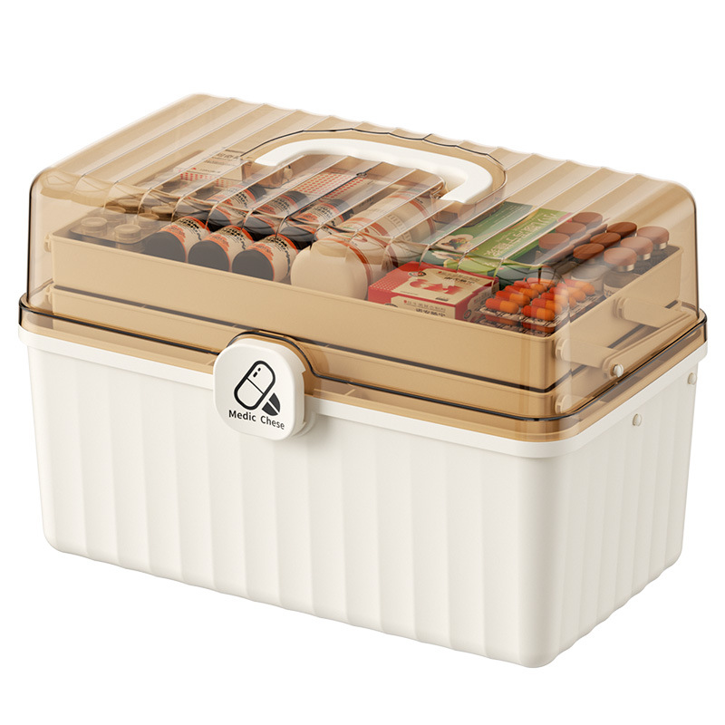 Large Capacity Medicine Box Multi-layer Medicine Box Portable Medicine Box Storage Box Household First Aid Box Portable Medicine Medical Box