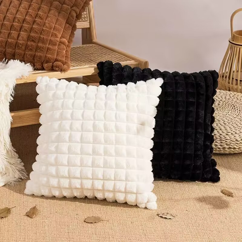 Mountain modern simple plain pillowcase solid color plush square pillow home sofa pillow spot wholesale