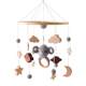 Nordic Style Baby's Day Star Bed Bell Newborn Crib Bedside Rattle Bed Bell Handmade Crochet Wooden Baby Room Pendant