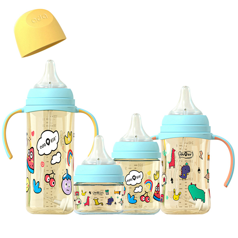 Aiduoqi newborn baby wide caliber PPSU feeding bottle big baby straw feeding bottle anti-flatulence anti-choke multi-purpose feeding bottle