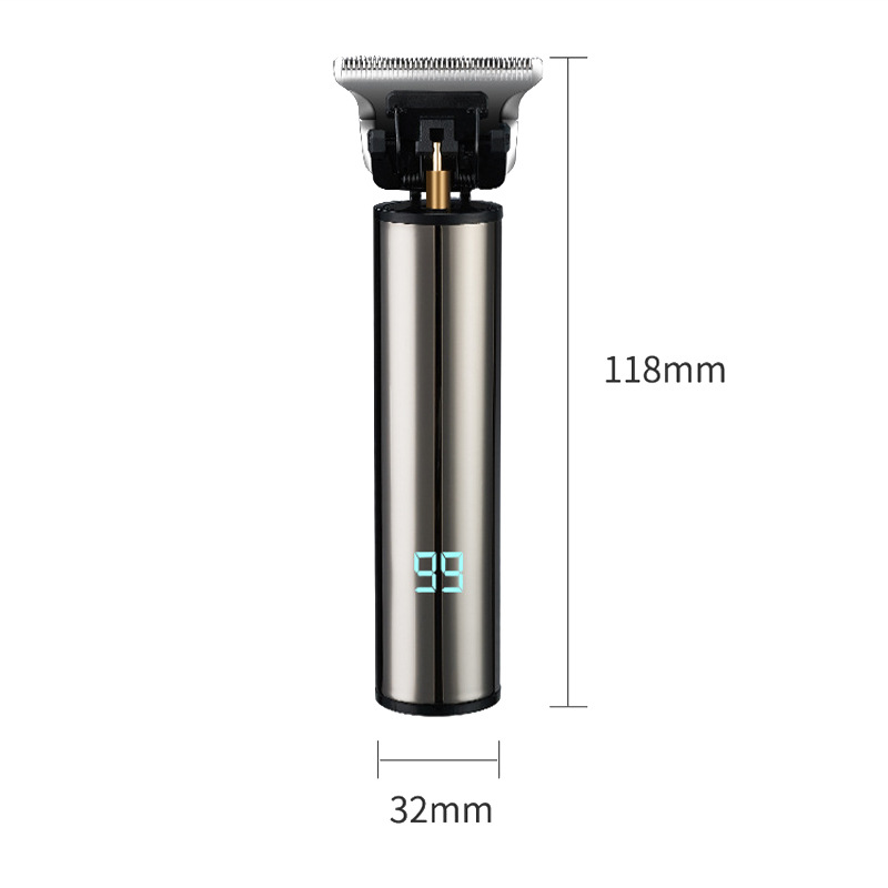Cross-border electric oil head electric engraving knife razor oil head bald hair salon push white LCD hair clipper