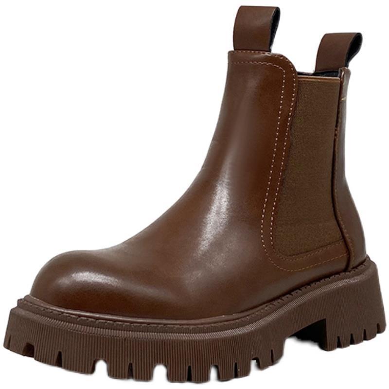 Cigarette Boots Martins Women's 2023 New Autumn and Winter Velvet Thickened Bottom Explosions Smoke Tube Chelsea Thin Ankle Boots