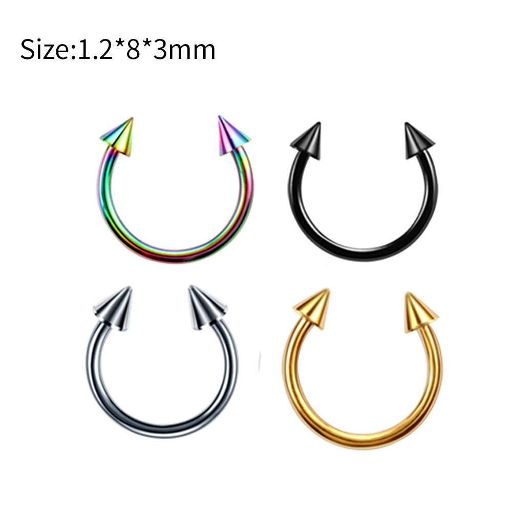 Cross-border hot-selling stainless steel piercing jewelry eyebrow nail lip nail C- shaped nose ring nose clip European and American body piercing jewelry
