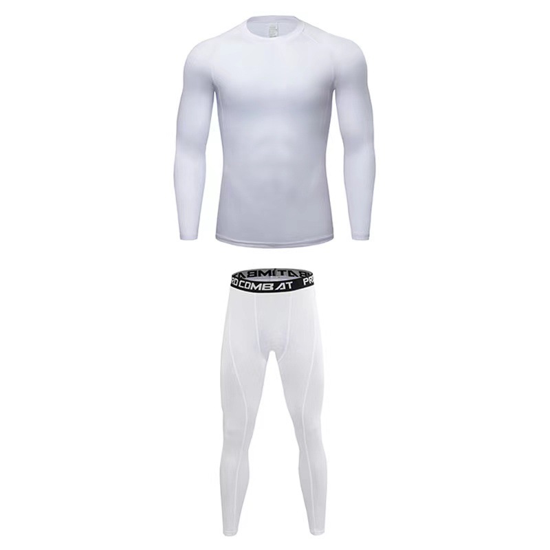 Fitness Suit Men's Sports Running Tight Quick-drying Basketball Training Suit Professional Long-sleeved Trousers Breathable Two-piece Suit