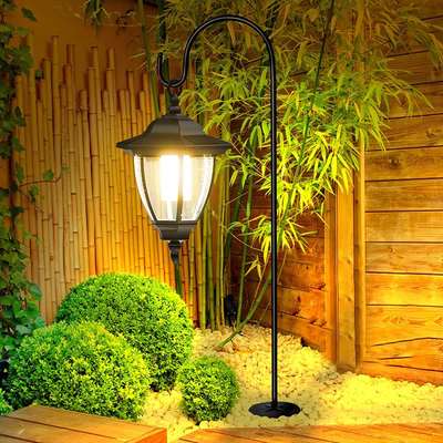 Solar lamp outdoor garden lamp hexagonal retro Court Garden Lawn landscape lighting ground lamp can be used for induction