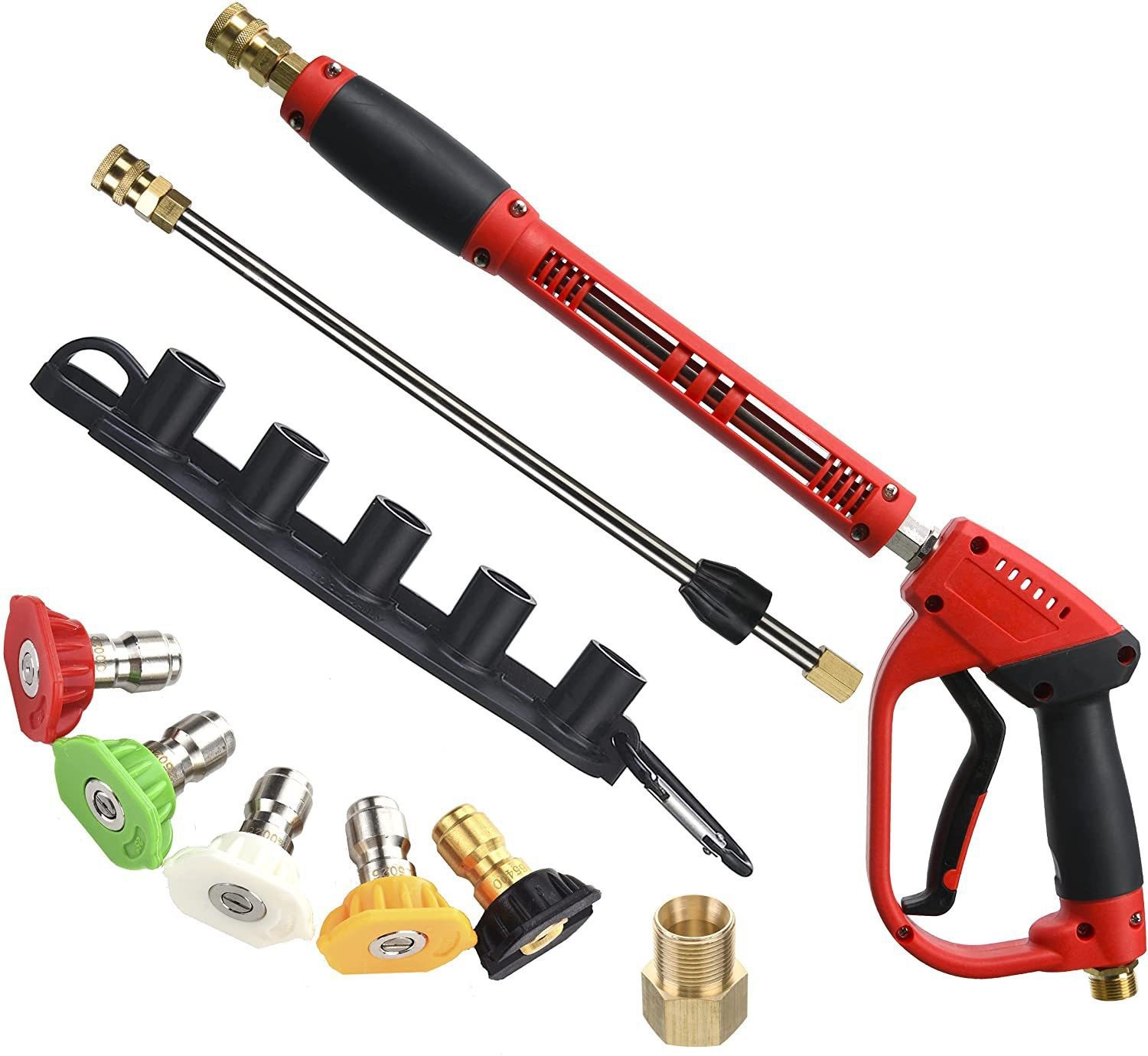 New high-pressure water gun household garden lengthened 1/4 quick-connect water gun three-in-one car wash high-pressure cleaning gun wholesale