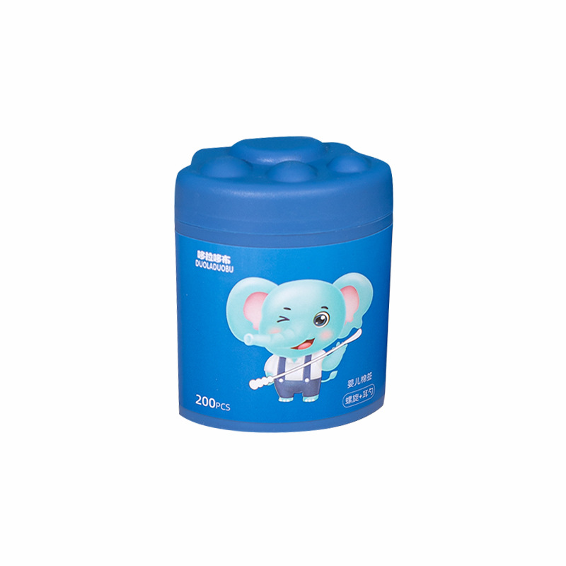 Doraemon Cartoon Cotton Swabs 200 Pieces Baby Cotton Swabs Threaded Ear Spoon Double Head Cotton Swabs 6462/6473