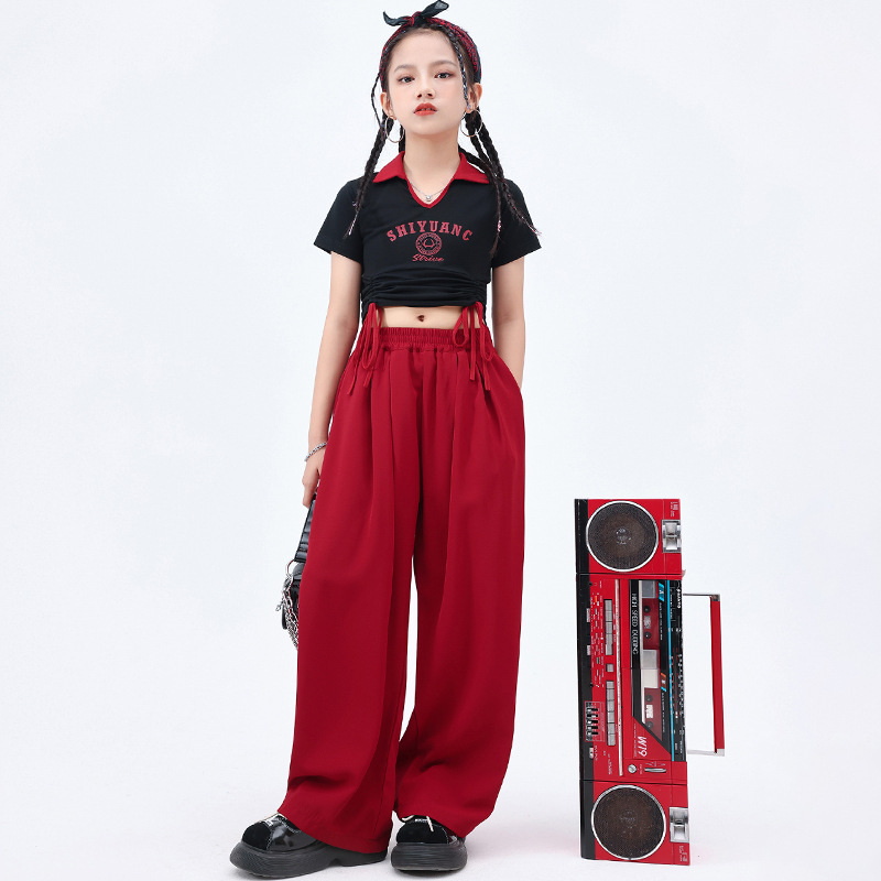 Dancewear for little girls: summer short sleeveless top for children's fashion show, dance performance, and costume set