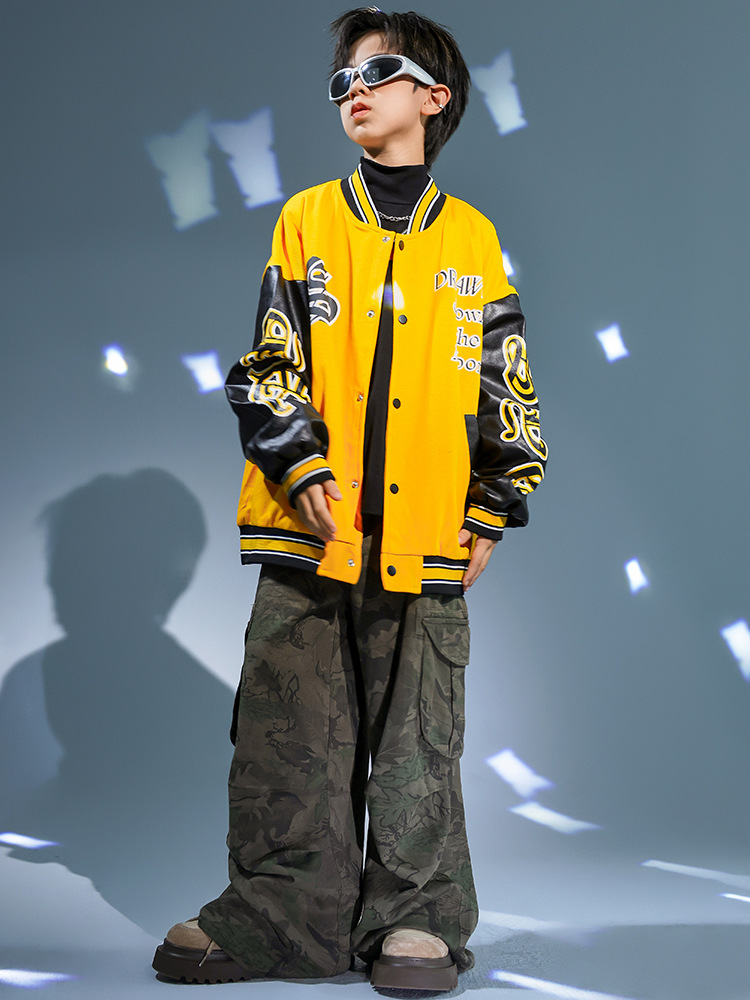 兒童街舞潮服女童嘻哈帥氣中國風套裝表演服裝少兒寬鬆演出服裝