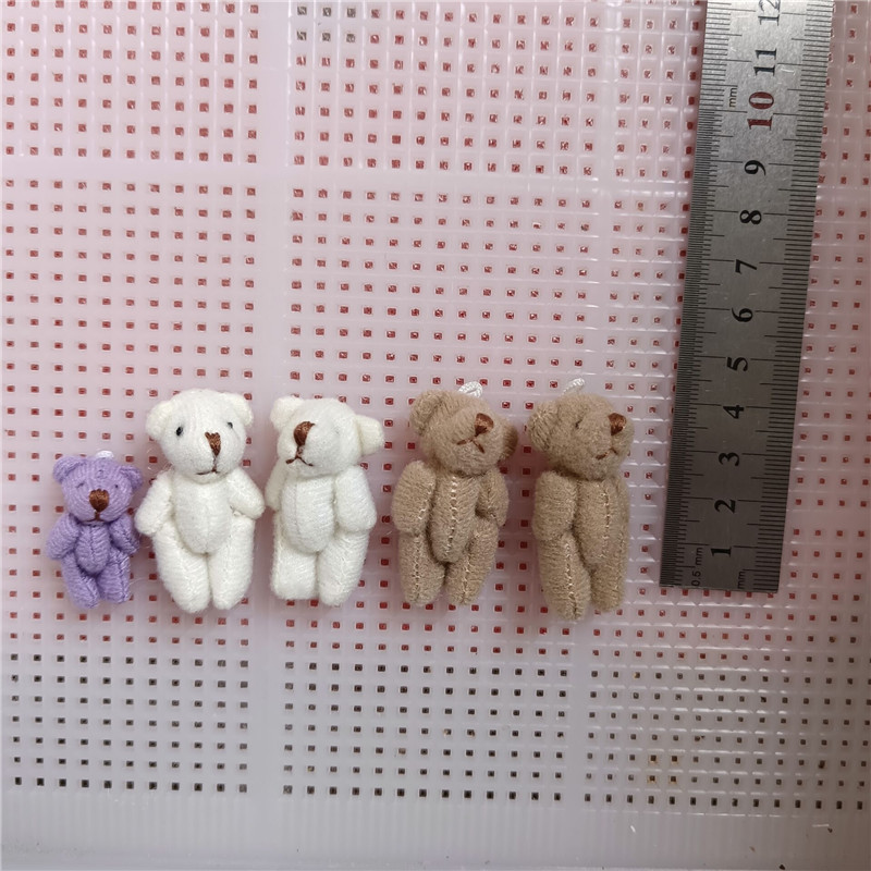 ミニ 3.5-4.5 ジョイントクマテディベア小さなぬいぐるみ黒純白アクセサリー Diy 装飾|undefined