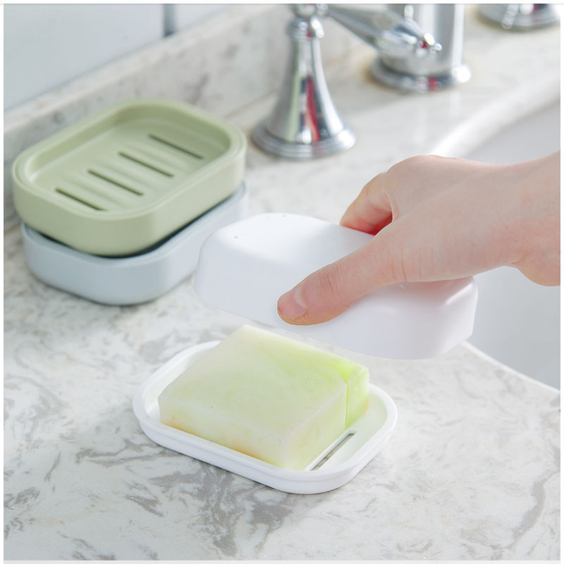 Drying Soap Box Household Toilet Nordic Creative Large Soap Rack with Lid Plastic Simple European-style Double-layer Soap Box