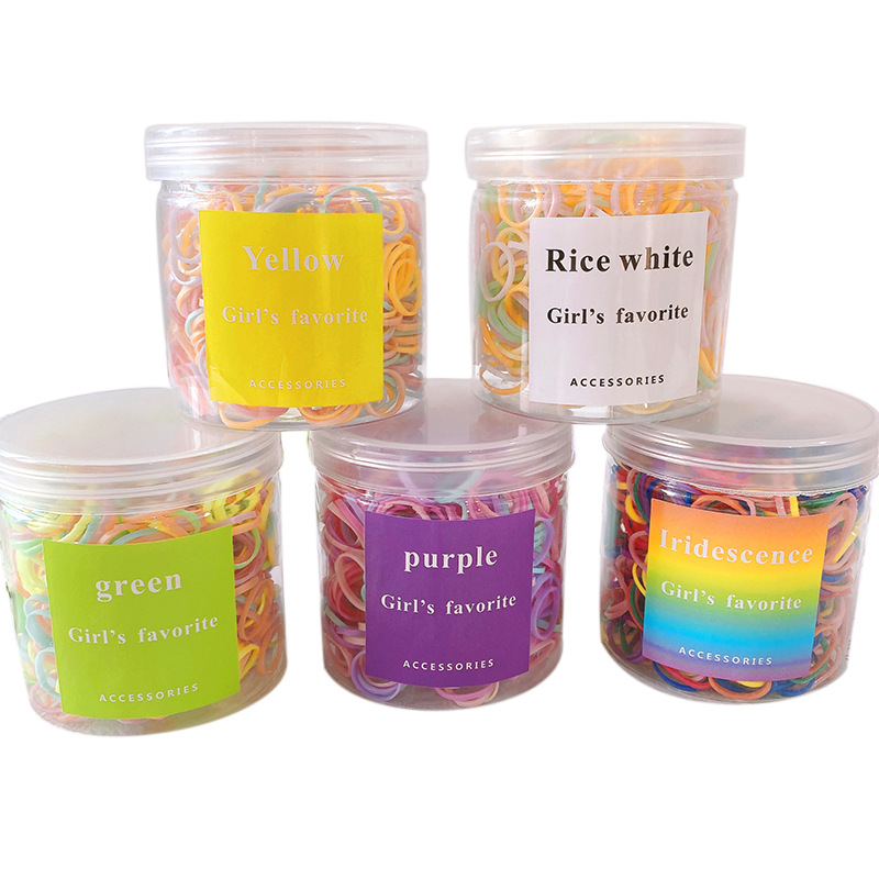 Children do not hurt hair rope rainbow color disposable rubber band Korean simple hair band hair rope baby hair band