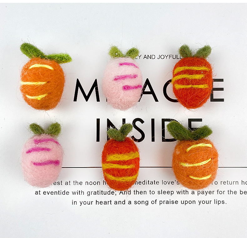 Poke cute cartoon carrot handmade radish finished hairpin diy accessories jewelry