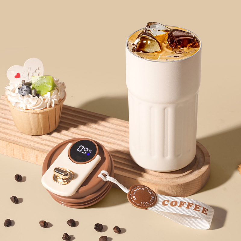 Three generations of intelligent temperature measuring thermos cup high color value 316 stainless steel coffee cup gift water cup hand gift wholesale