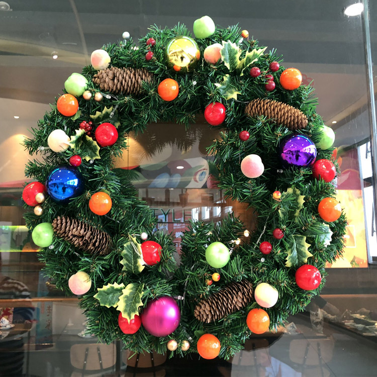2023 cross-border hot sale with lights Christmas wreath rattan 60cm 50cm Christmas decorations size can be set_voghion.com