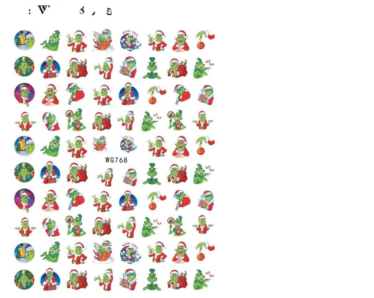 New Christmas Nail Stickers Winter Snowflakes Santa Claus Christmas Nail Stickers WG747-771