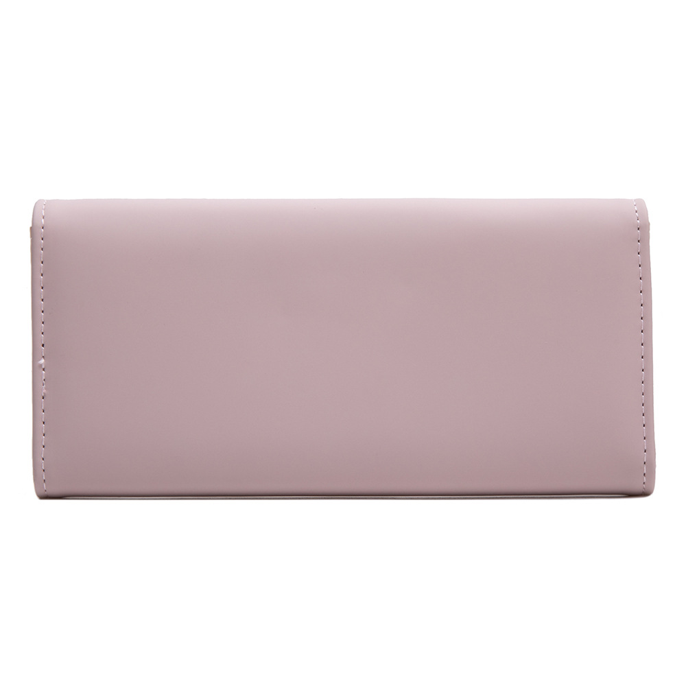 Cross-border foreign trade wallet women's long Japanese and Korean PU leather small fresh leaf buckle simple all-match women's clutch card holder