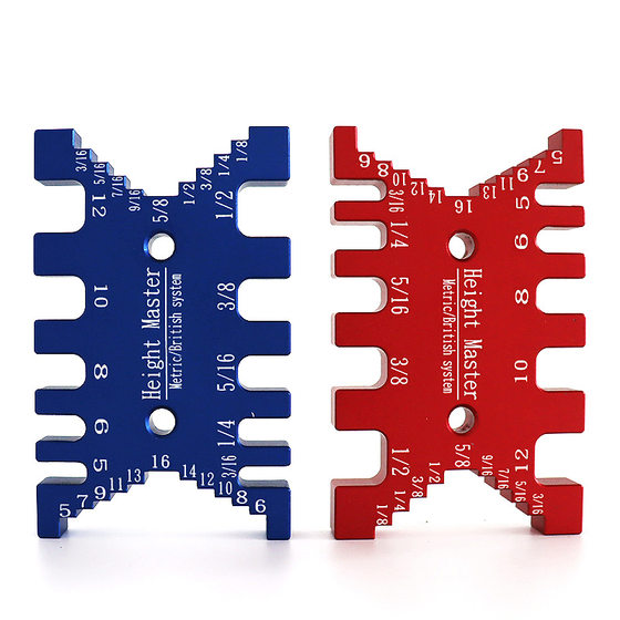 Tenon clamp gauge, height gauge, measuring tool, DIY, metric system, inch system, engraving machine, table saw, inversion