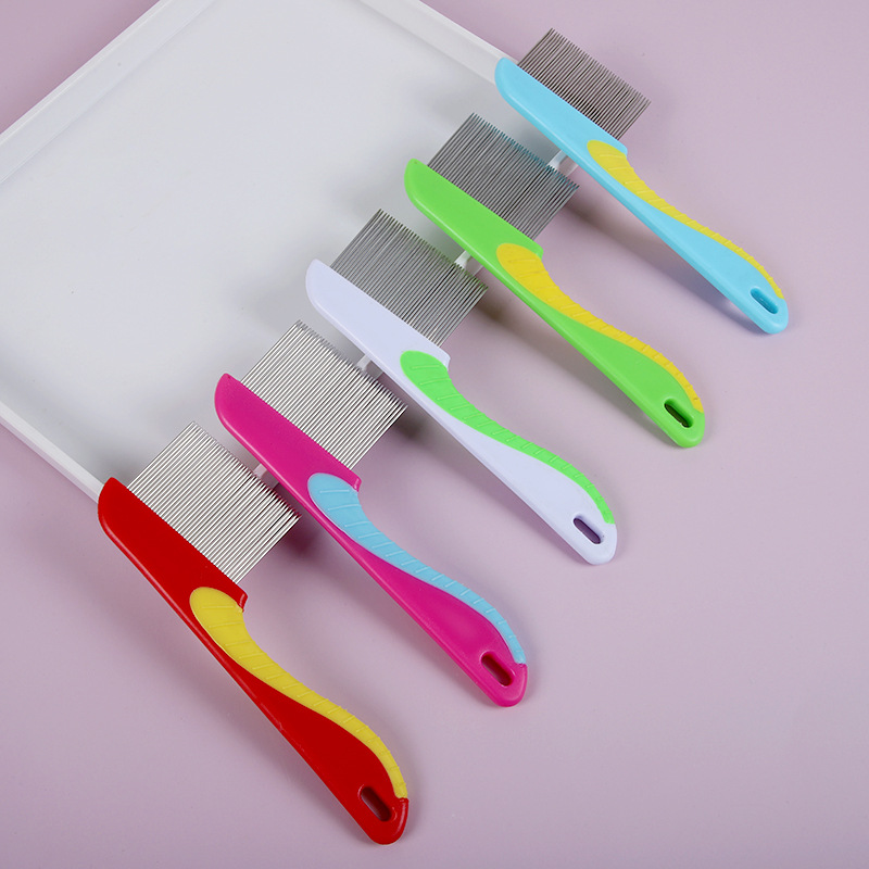 Pet Products Dog Long Handle Flea Comb Cleaning Products Long Needle Teeth Cat Dog Lice Removal Comb Pet Comb