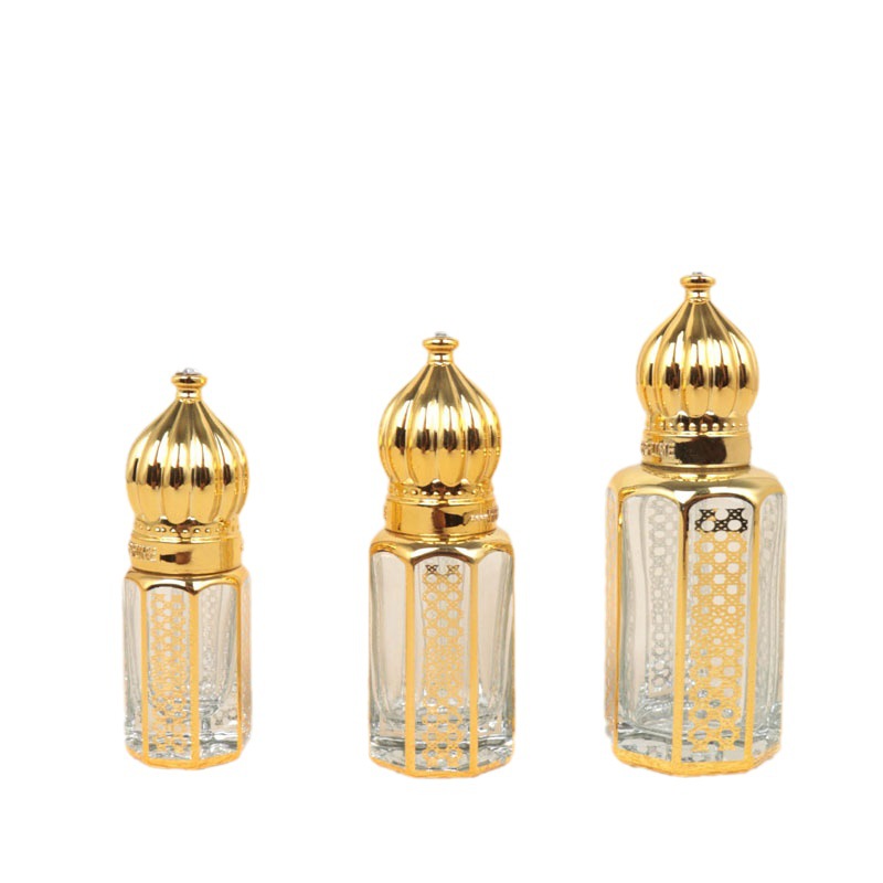 3/6/12ml Essential Oil Roller Bead Bottle Electroplated Glass Empty Bottle Travel Bottling Glass Dropping Stick Aquilarius Small Sample Bottle