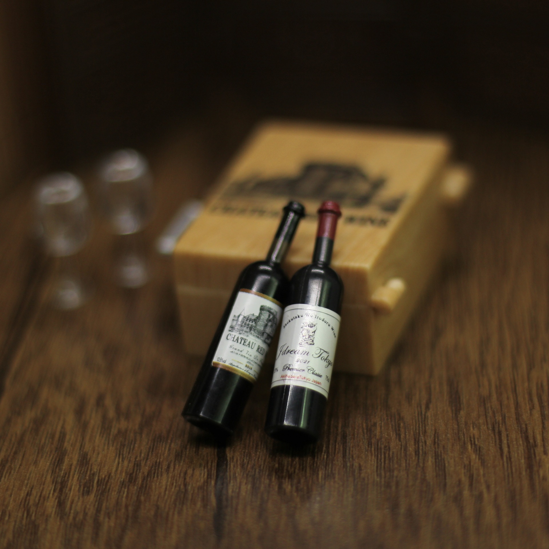 1:12 miniature doll house accessories food play children play house toy simulation mini red wine box set accessories