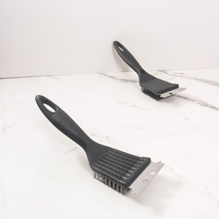 Zibo barbecue 8-inch pointed tail barbecue brush 201 wire brush oven cleaning brush BBQ barbecue tool brush PP handle