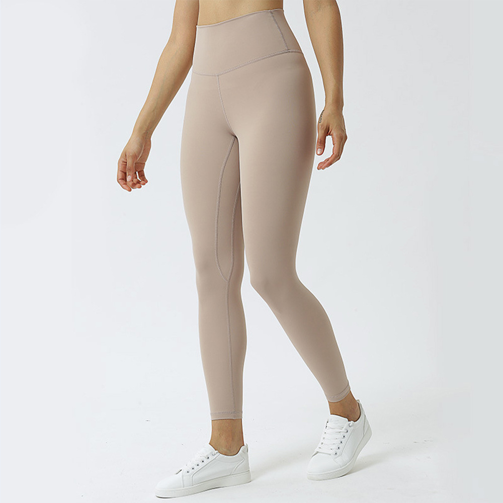Amazon New Double-sided Sanding Yoga Pants Women's Skin-friendly Naked Yoga Cropped Pants High Waist Hip Yoga